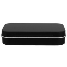 Metal Tin Storage Box Small Container With Hinged Lid Compact For Craft Supplies