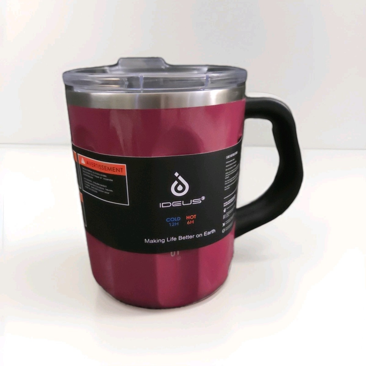 Ideus 16 oz Stainless Steel Coffee Mug with Handle and Lid | eBay
