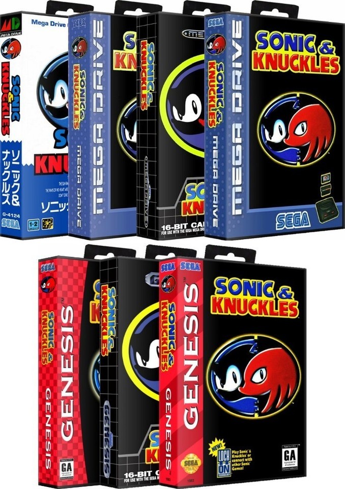 Case Boite Box Boitier PVC adapté au jeu SONIC & KNUCKLES Megadrive Genesis