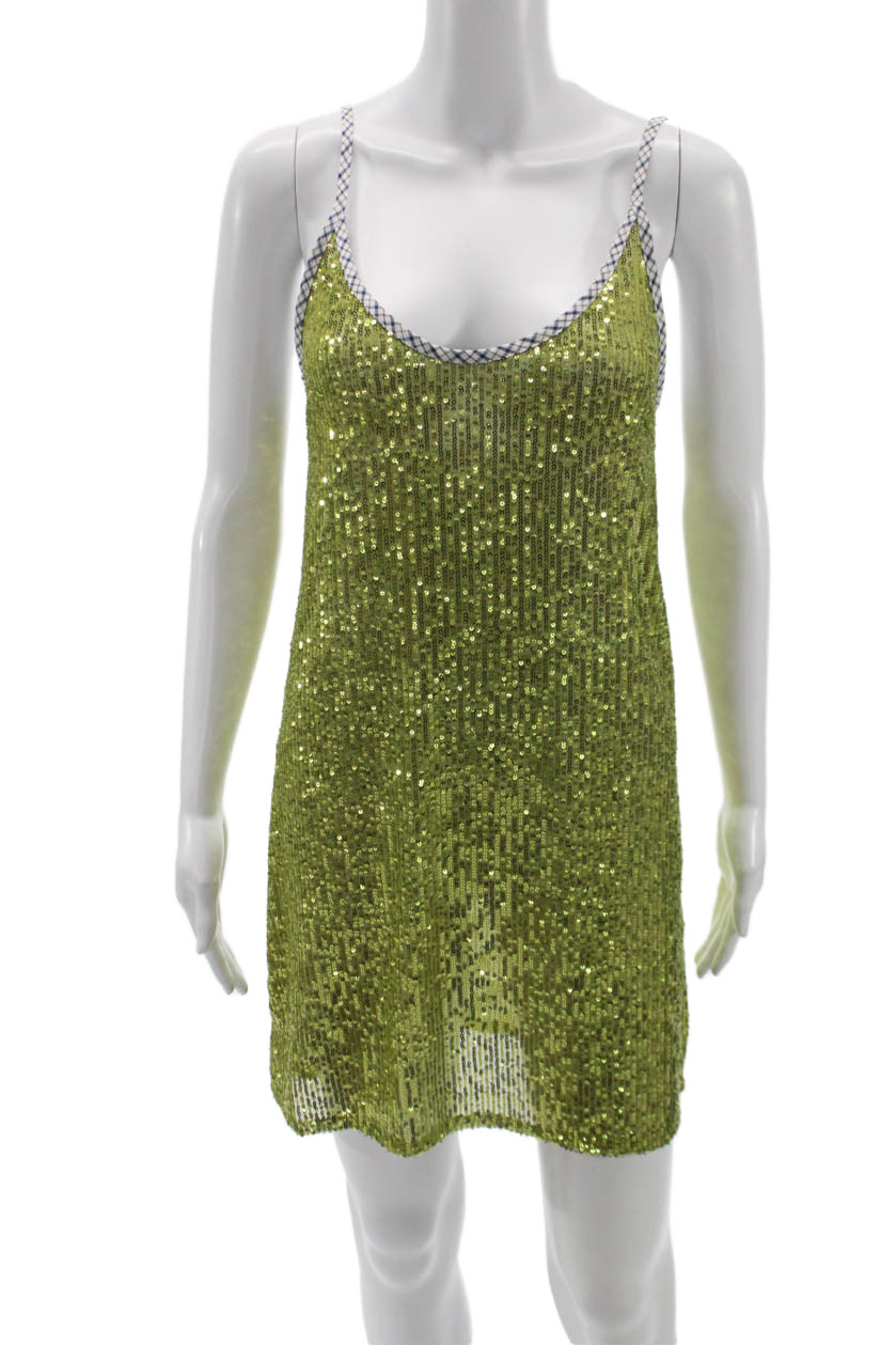 Hand Over Womens Slip Mini Dress Green V-Neck Sleeveless Size MFree Shipping in US $100+ Orders | $6.95 Orders Below