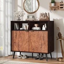 Buffet Cabinet,31.5"Sideboard Credenza with Shelves&Doors,Coffee Station Cabinet