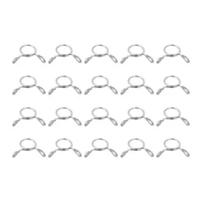 Fuel Line Hose Clips, 100pcs 8mm 304 Stainless Steel Tube Spring Clamps(Silver)
