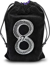 Mystical Serpent Tarot & Dice Bag I Velvet & Satin Drawstring Pouch Ideal... 