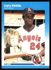 Gary Pettis 1987 Fleer #90 California Angels MLB READ FREE SHIPPING AutographDen