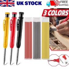3 PCS Deep Hole Solid Carpenter Pencil With 18 Refill Leads Construction 3 Color