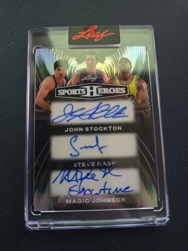 2026 Leaf Sports Heroes John Stockton, Steve Nash, Magic Johnson Auto's 1/1...