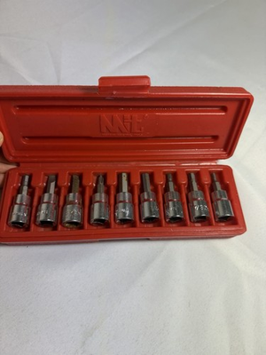 #ad NAPA Hex Bit Socket Set SAE – Made in USA – Red Case – Pre Owned $34.90