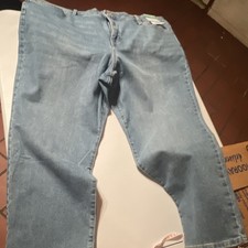 Terra  Sky High Rise Straight Leg Plus Stretch Jeans Light Blue Denim Women