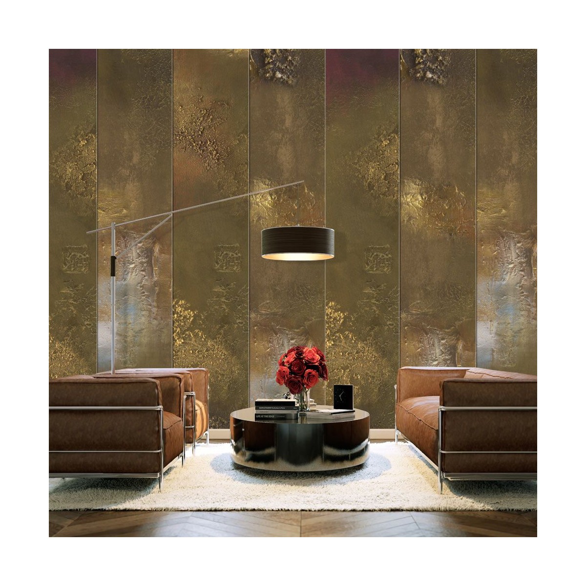 Papier peint intissé Golden Fleece revêtement mural premium aux reflets dorés 50x1000cm