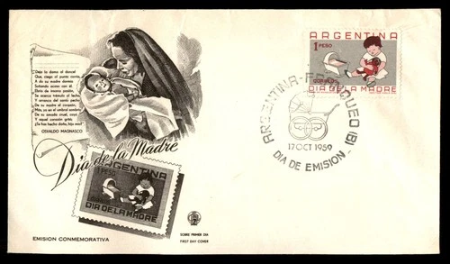 Mayfairstamps Argentina FDC 1959 Mother's Day First Day Cover aaw_90965