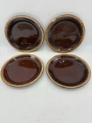 Set of 4 Vintage McCOY Brown Drip Glaze Pottery 7” Salad Dessert Plates USA Lot