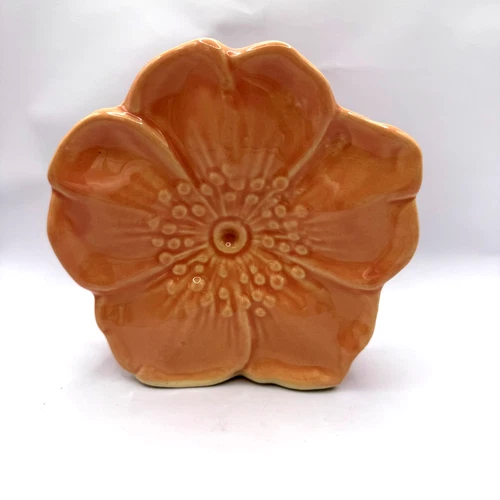 Vintage McCoy Pottery Flower Blossom Wall Pocket Planter Salmon 1940s USA