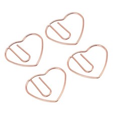 100Pcs Heart Shaped Paper Clips Iron Decorative Paperclips Set with Transparent