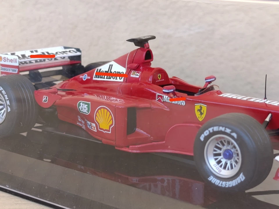 Ferrari F399 Michael Schumacher 1999 1/24 Modellino Formula 1 Die Cast Decals - Immagine 4 di 4