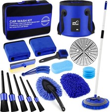 21Pcs Car Wash Kit, 62" Car Wash Brush Mop with Long Handle, Car Cleaning Kit,