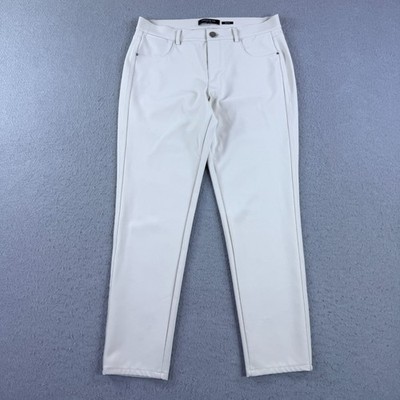 Lafayette 148 Acclaimed Stretch Mercer Pant Skinny Cropped 25'' Sand Size 4