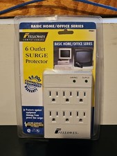 New Fellowes 99001 6 Outlet Wall Mount Surge Protector