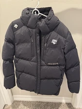 Men's Descente USA Triathlon Pertex Padding  Hooded Jacket Large Black 