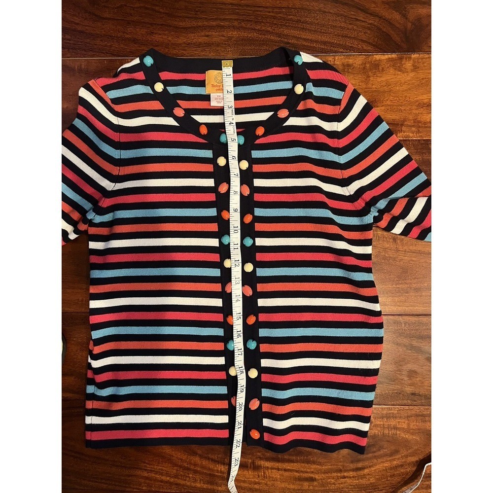 Ruby Rd Petite Medium Striped Cardigan Sweater Be… - image 7