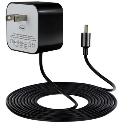 Portable 15W Power Adapter for Echo Show 5, Dot 3rd & 4th Gen - Safety Compliant