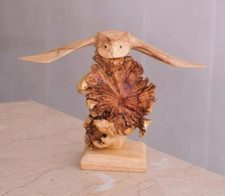 Scultura gufo volante, pezzo naturale, miniatura, arte, statua fatta a mano, regali uccellino