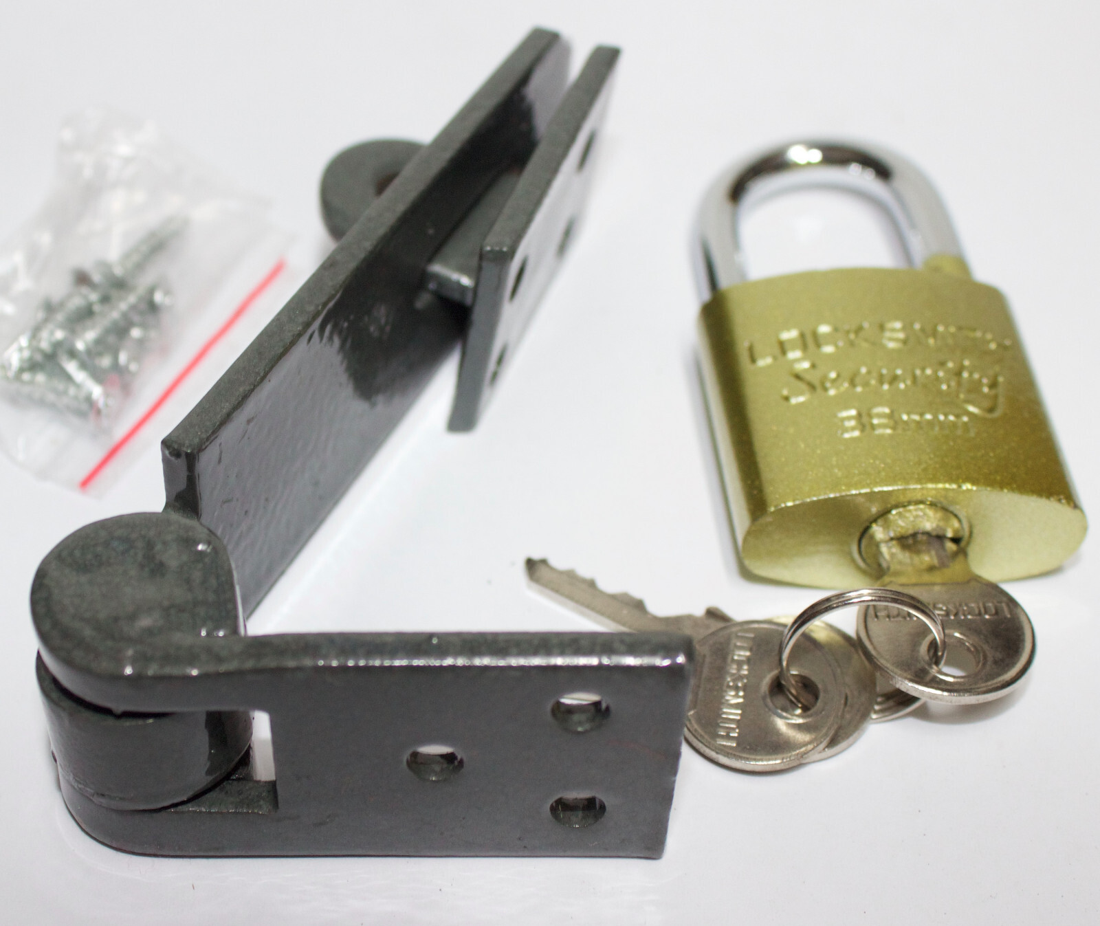 Pad Locks And Hasp + Staple Sets Large Small + Keys Sheds, Garages
