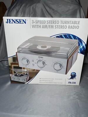 Jensen JTA -220 3 Spend Stereo Turntable Am/fm Radio New 