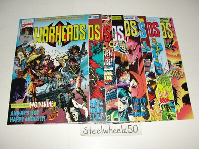 Warheads 8 Comic Lot Marvel UK 1992 #1 2 3 4 6 7 8 10 Wolverine Iron Man X-Men