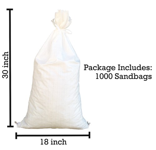 Sandsäcke - 1000 weiß 18" x 30" - Sandsack Sandsäcke Sack Poly von Sandbaggy - Bild 1 von 12