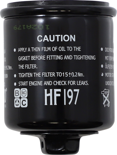 HIFLO HF197 OIL FILTER SPIN-ON WITH NUT PAPER GLOSSY BLACK PGO G-MAX 125 2009 - Foto 1 di 2