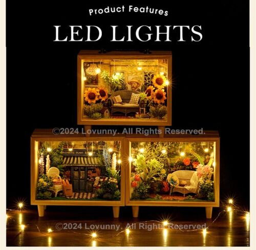 Doll house 1:24 DIY 3D Wooden Dollhouse Miniature Building Kit With LED Lights - Picture 2 of 22