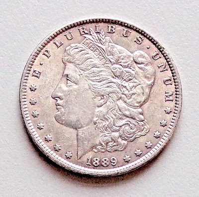 1889 P Morgan Silver Dollar $1 Coin Circulated Uncertified Excellent Details