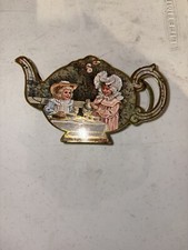 Vintage Miniature Tea Set and Container Victorian Style 1983 B. Shackman  Co.