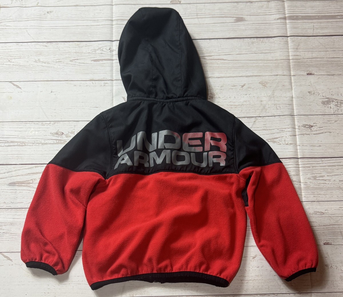 Under Armour Cold Gear Red Loose Full Zip Micro Fleece Hooded