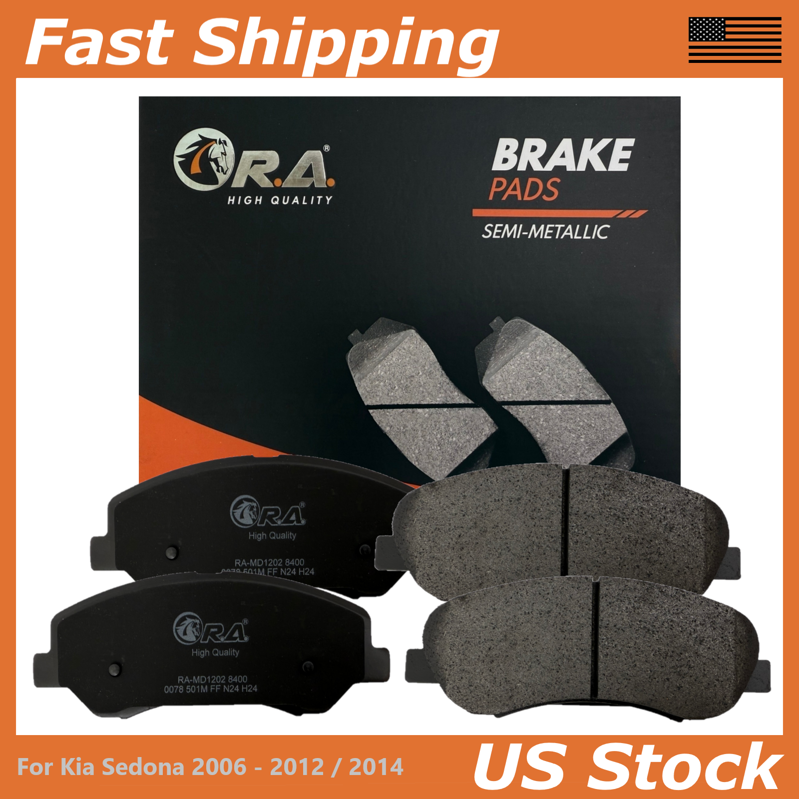2006-2012 & 2014 Kia Sedona EX LX 3.5L Front Disc Brake Pads