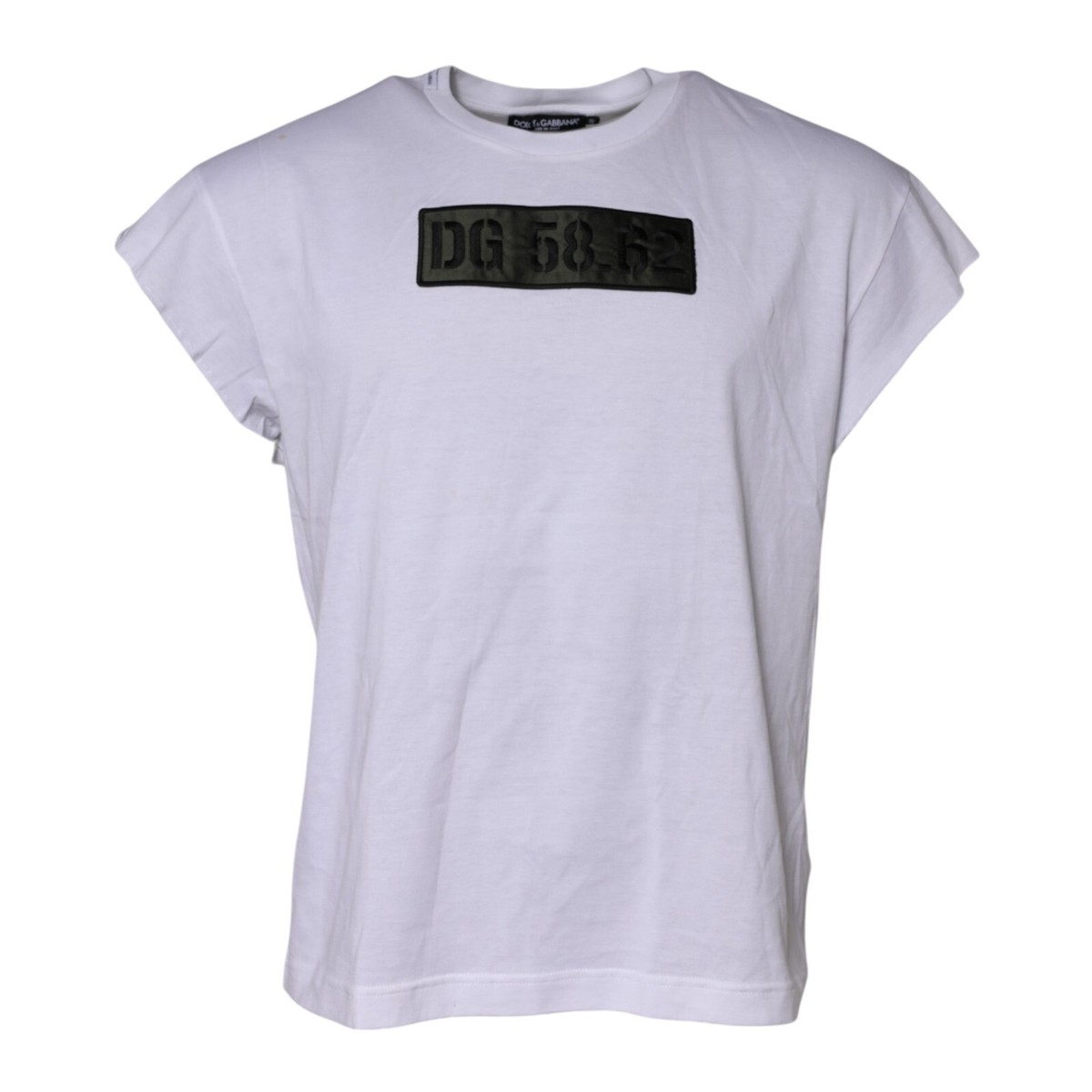 Tシャツ・カットソー Dolce&Gabbana White T-Shirt With Logo Embroidery DOLCE & GABBANA T-shirt White Logo Embroidery Round Neck Men