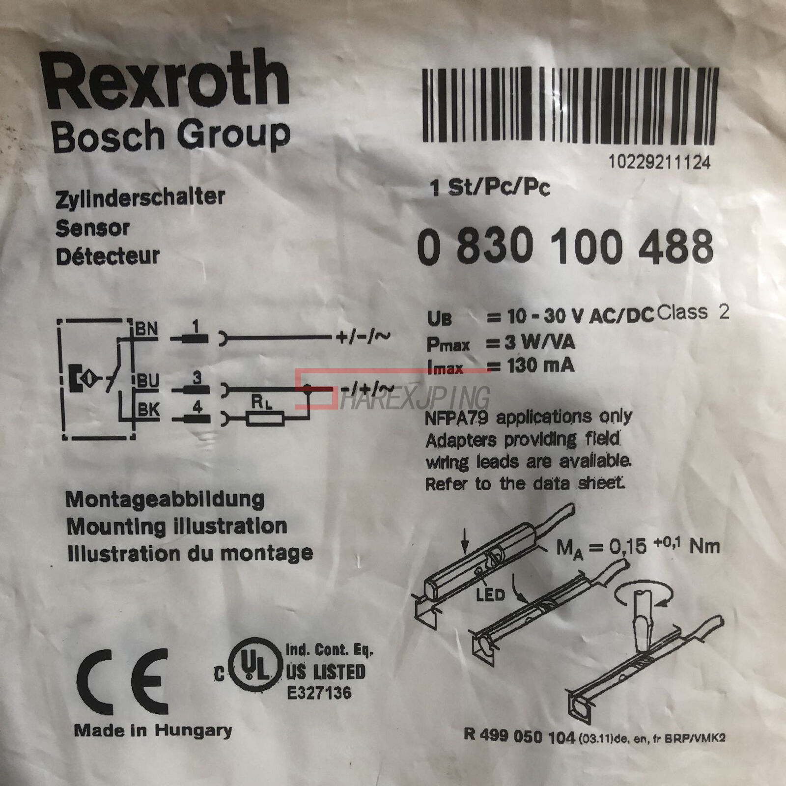 ONE NEW Rexroth 0830100488 Reed Sensor | eBay Australia