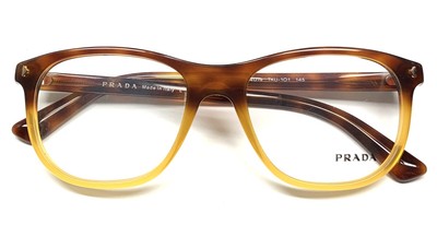 Prada VPR 17R TKU-1O1 Eyeglasses Glasses Brown Havana Opal Yellow Gradient 54mm