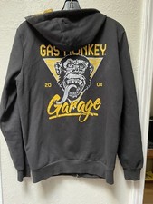 Gas Monkey Garage Men's Size Small Full Zip Hoodie Sweatshirt Black Yellow LOGO