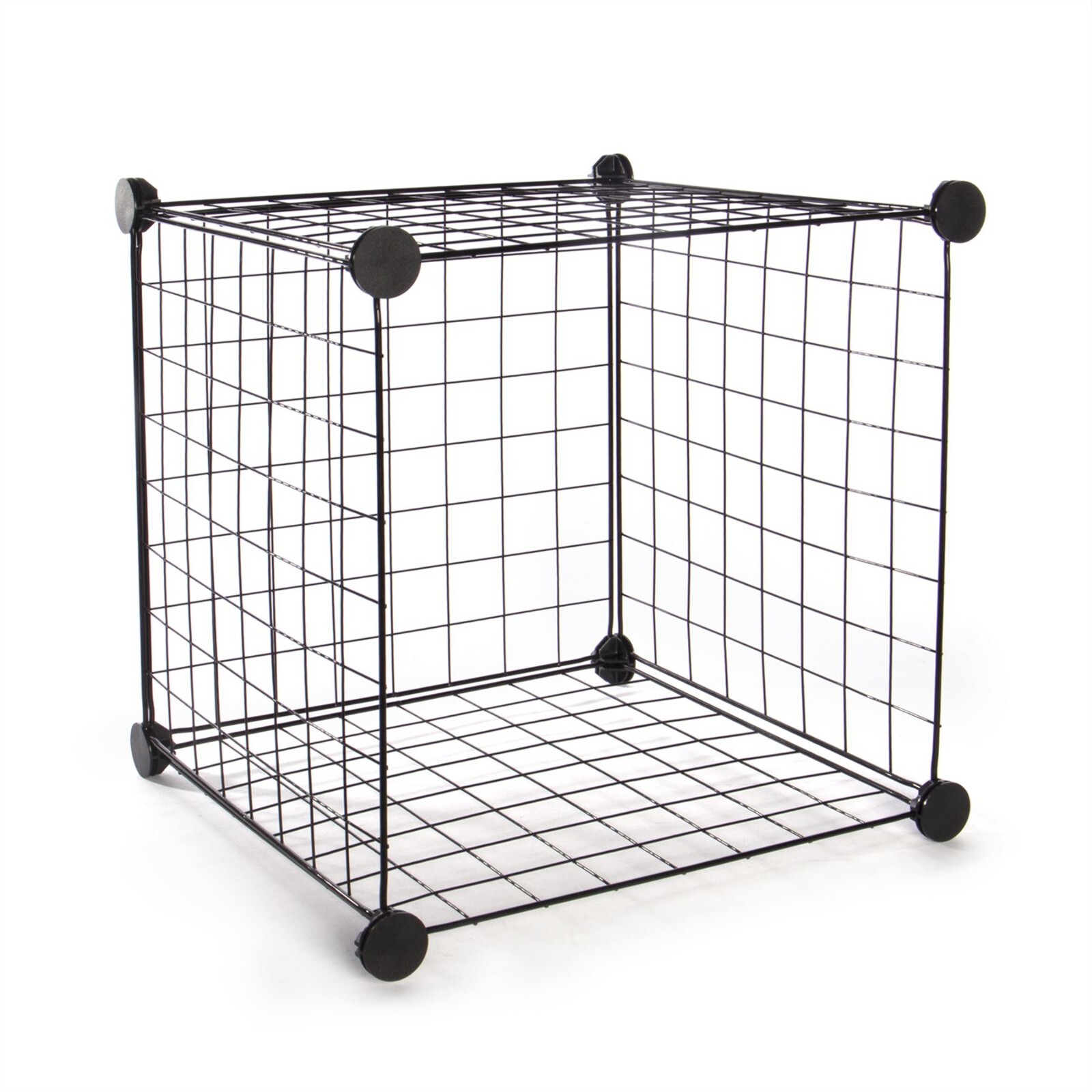 4 Cube Wire Storage Shelves Black Organising & Shoe Rack Garage