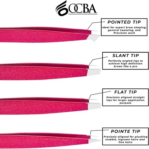 Tweezerman Eyebrow Tweezers Professional Slanted Stainless Steel Hair Pluckers - Picture 38 of 43