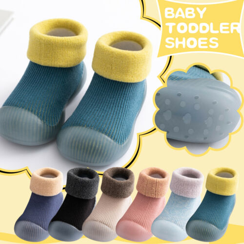 Kids Baby Girls Boys Toddler Anti-slip Slippers Socks Winter Warm Cotton Shoes - Afbeelding 1 van 18