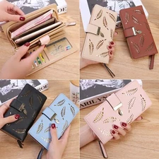 Womens Lady Wallet RFID Blocking Leather Credit Card Phone Holder Travel Purse