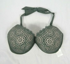 Shade Shore Shell Push Up Army Green Cut Out Pattern Bikini Top - 36DD, 38DD