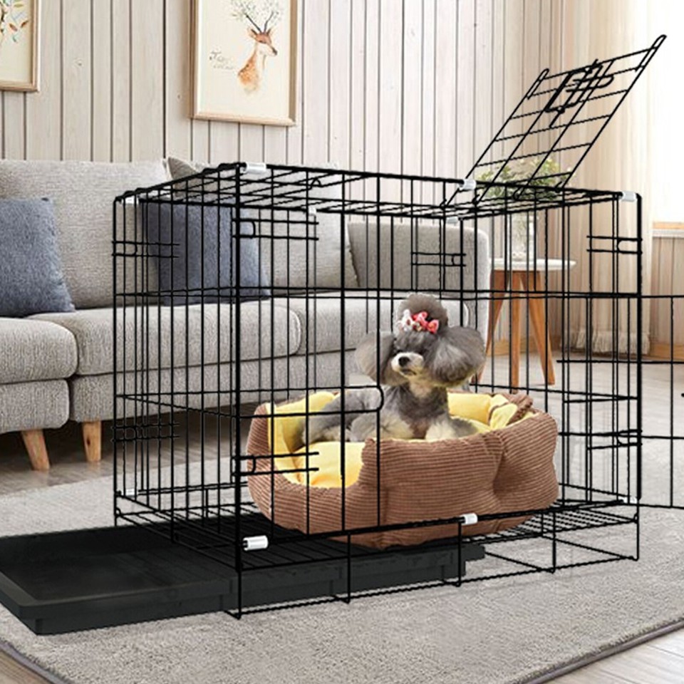 Dog Cage Puppy Training Crate Pet Carrier Small Medium Large Metal