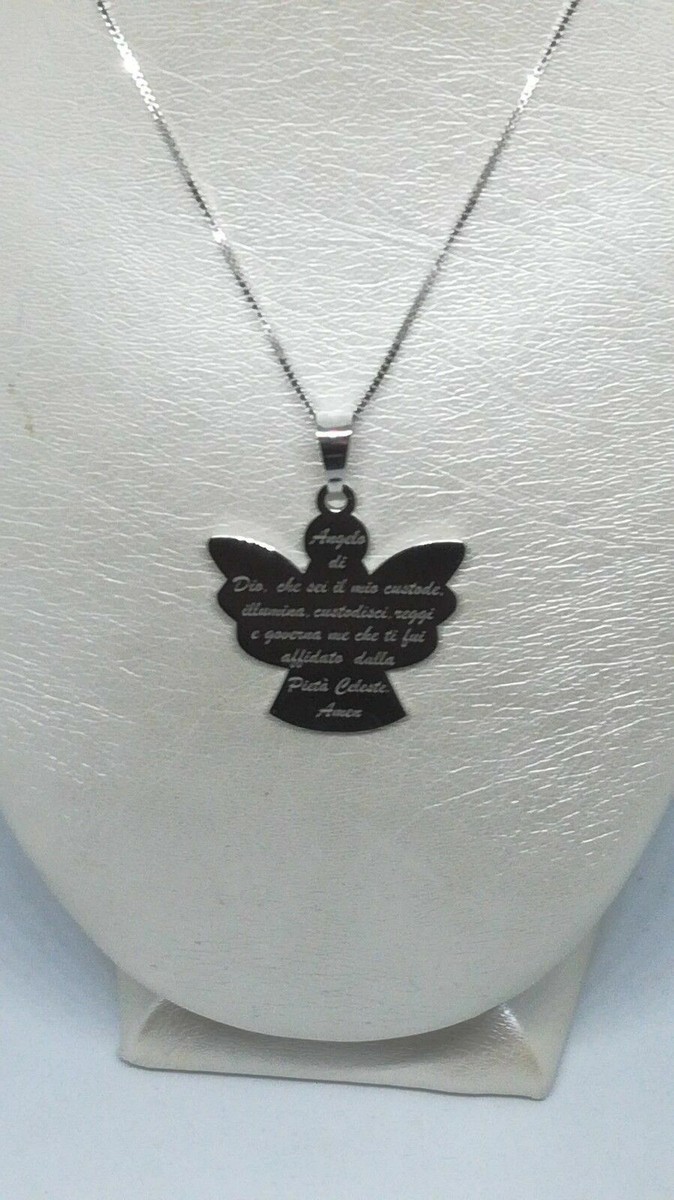 Pendente Angelo Con Preghiera Any-g Cm 15 Pendente A Forma Angelo Argento 925%°° Pd002-p Gioielli Argento Pendenti Offerta Fusco Argenti Gioielli - Foto 6
