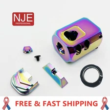 Combo Kits For  Gl0ck  Gen 1-4 9mm  17-35 Muzz1e Brake Back P1ate Sight Rainbow