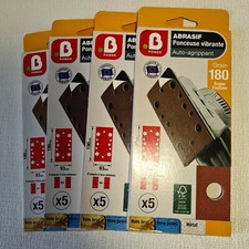 🔅B POWER 20 patins abrasifs ponceuse vibrante 190 x 93 mm grains 180 auto agrip