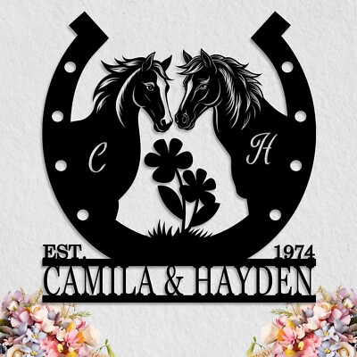 Custom Metal Horseshoe Sign,Wedding Gifts,Anniversary Gifts,Decorations Gifts