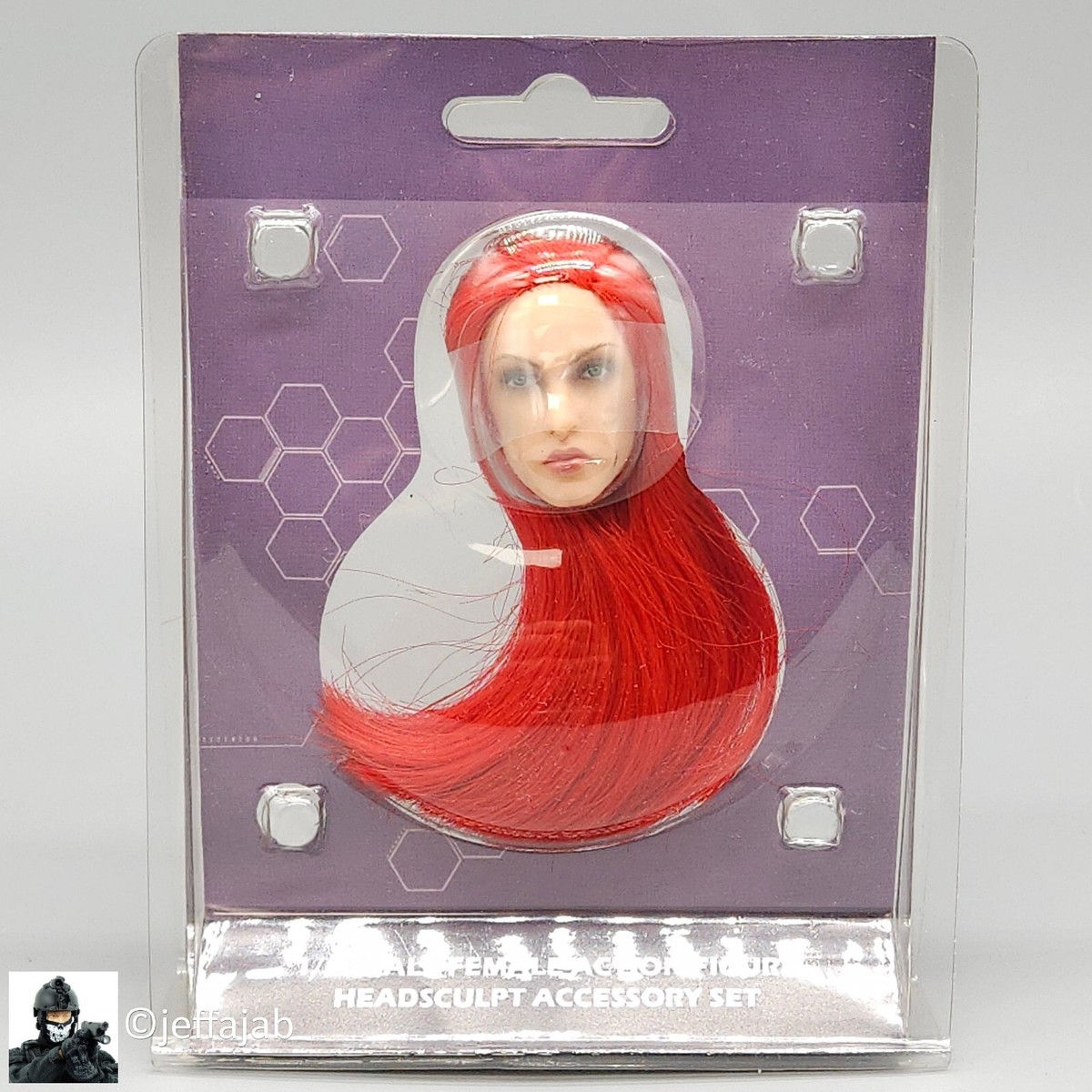 1/6 女性ヘッド : Red Long Straight Hair Amazon.com : zigzag hair Red Wig Long Straight Bright Red